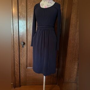 Boden Mabel Jersey Dress in Navy Blue, Size 6L